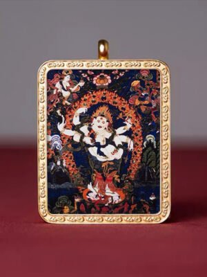 Tibetan Six-Armed Mahakala Thangka Amulet