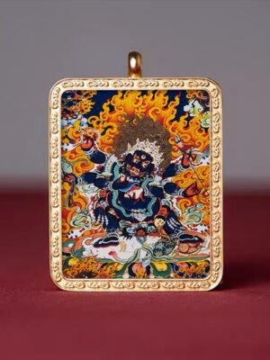Tibetan Six-Armed Mahakala Thangka Amulet