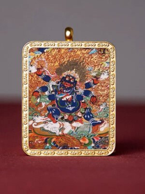 Tibetan Six-Armed Mahakala Thangka Amulet